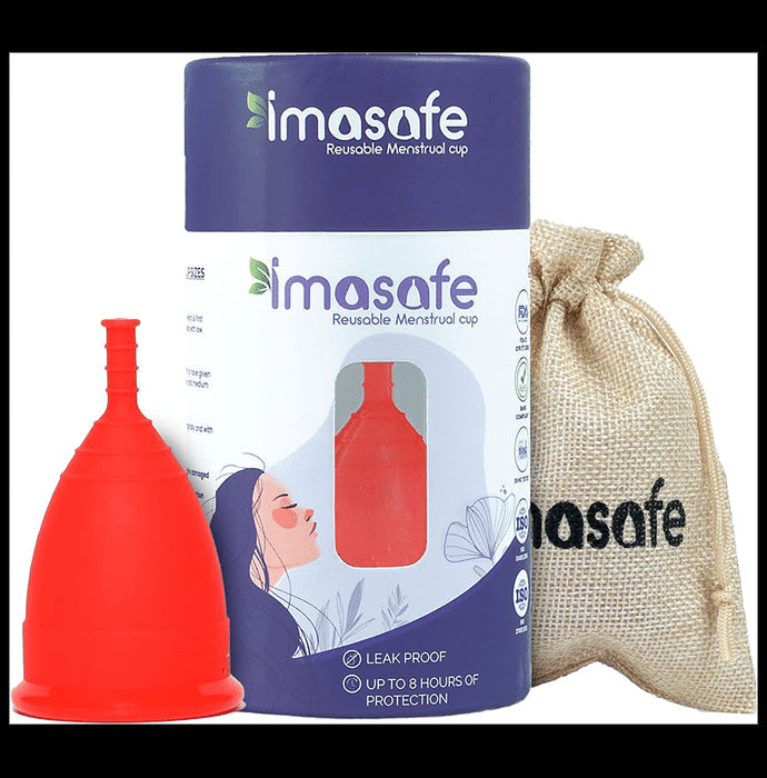 Imasafe Reusable Menstrual Cup Red Medium - Nibasu