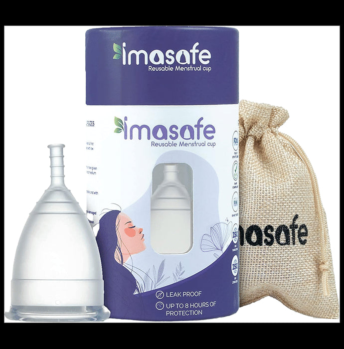 Imasafe Reusable Menstrual Cup Transparent Medium - Nibasu