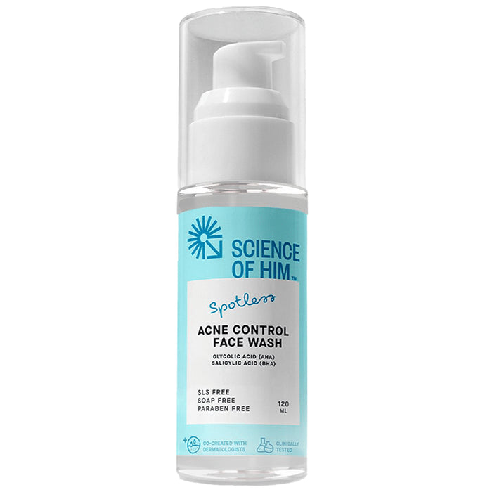 Science Of Him Spotless Acne Control Face Wash - Nibasu