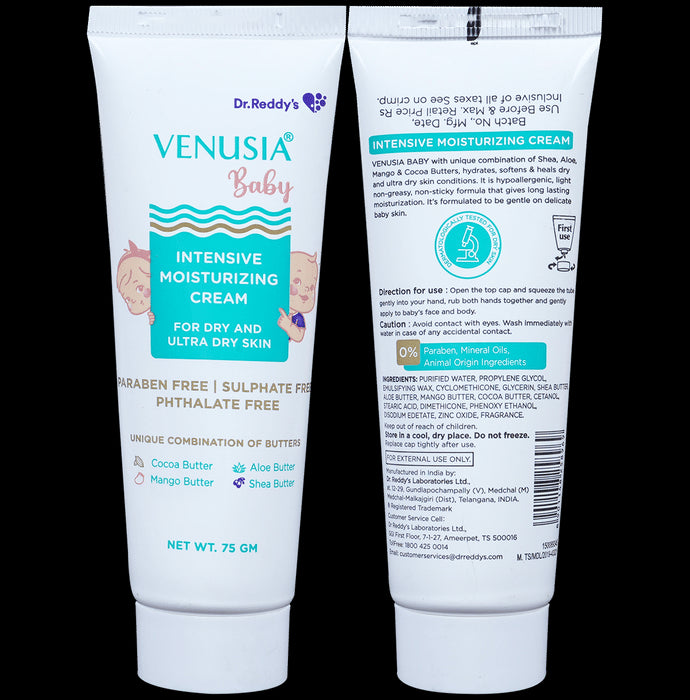 Venusia Baby Intensive Moisturizing Cream | For Dry & Ultra-Dry Skin | Paraben & Sulphate-Free - Nibasu