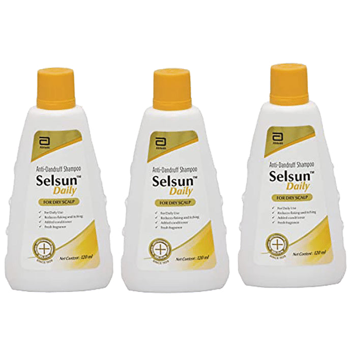 Selsun Daily Anti-Dandruff Shampoo for Dry Scalp (120ml Each) - Nibasu