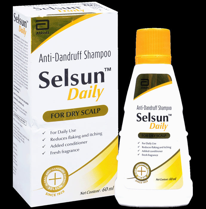Selsun Daily Anti-Dandruff Shampoo with Added Conditioner for Dry Scalp & Hair Care | Sulphate & Paraben Free - Nibasu