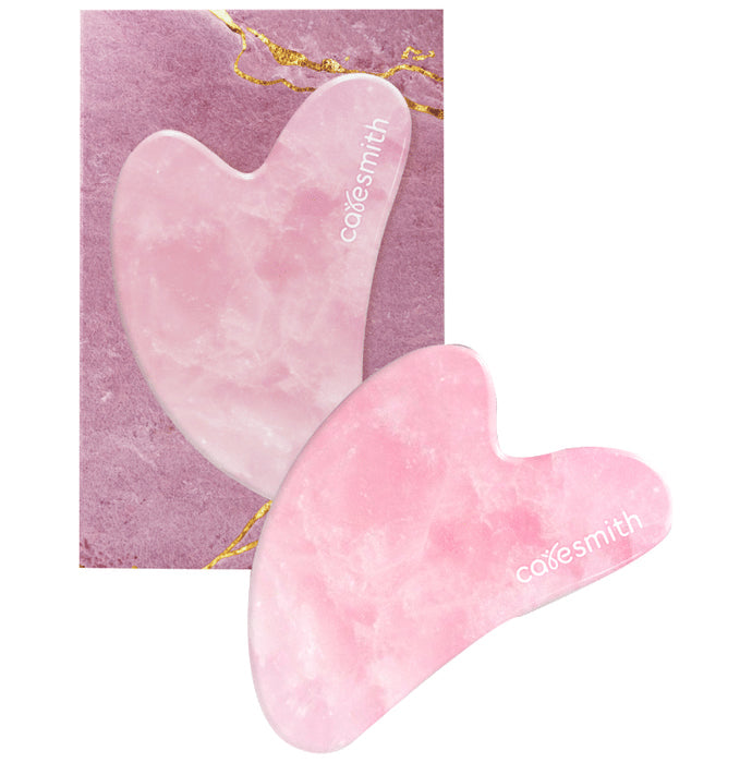 Caresmith Bloom Rose Quartz Gua Sha Face Massage Tool Pink - Nibasu