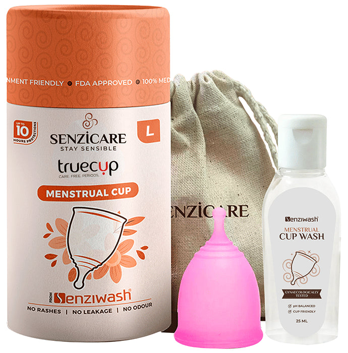 Senzicare Truecup Reusable Menstrual Cup & Cup Wash Medium - Nibasu