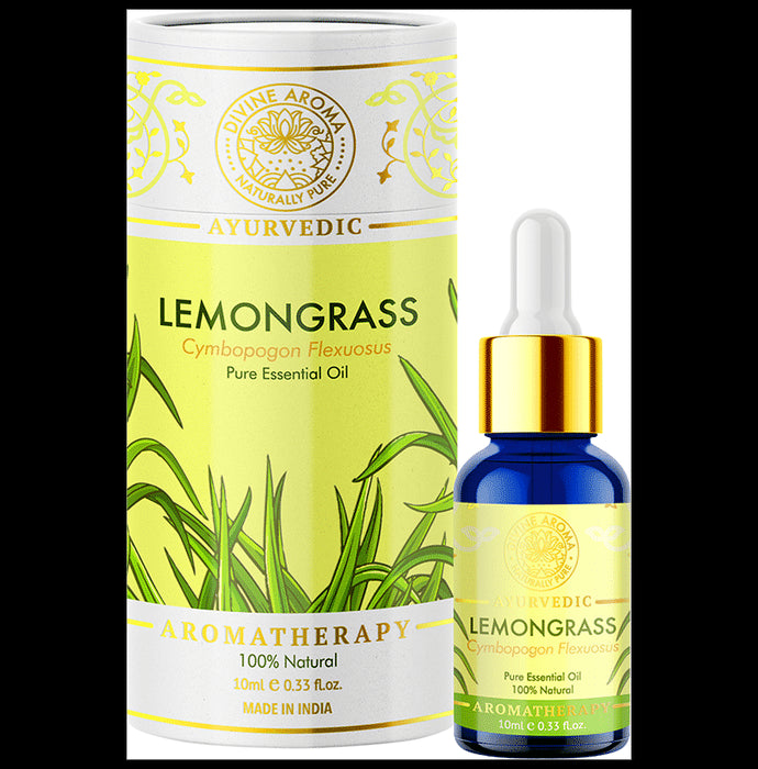 Divine Aroma Ayurvedic 100% Natural Pure Essential Oil Lemongrass - Nibasu