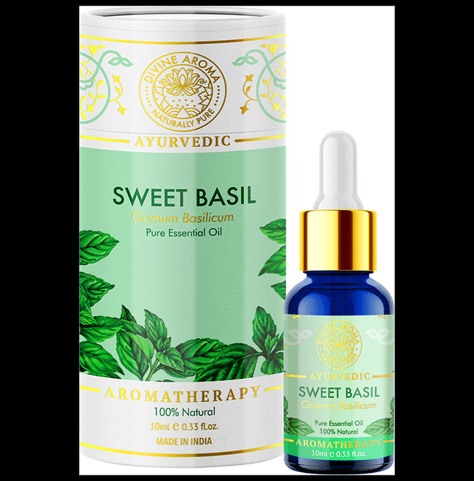 Divine Aroma Ayurvedic 100% Natural Pure Essential Oil Sweet Basil - Nibasu