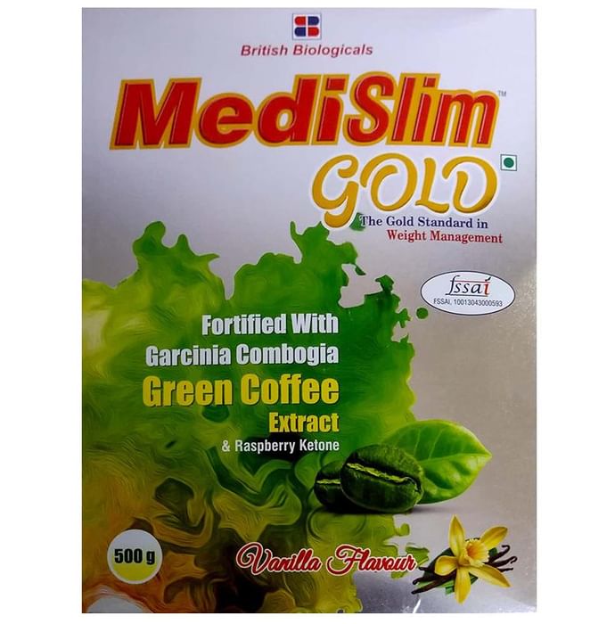 Medislim Gold with Garcinia & Green Coffee Extract for Weight Management | Flavour Powder Vanilla - Nibasu
