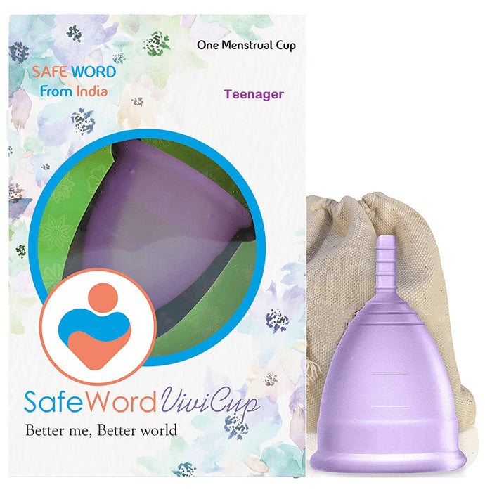 SafeWord Vivi Cup Premium Menstrual Cup Teenager Purple - Nibasu