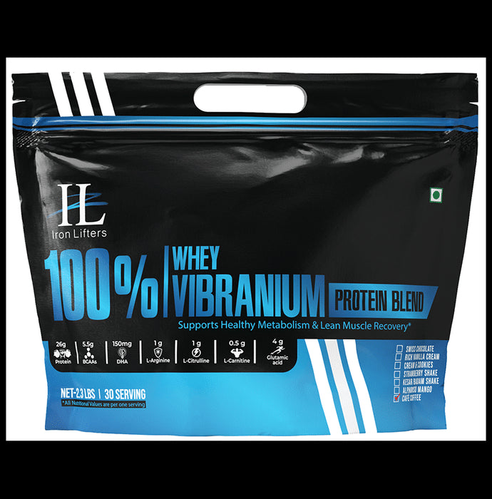 Iron Lifters 100% Whey Vibranium Protein Blend Powder Cafe Cofffee - Nibasu