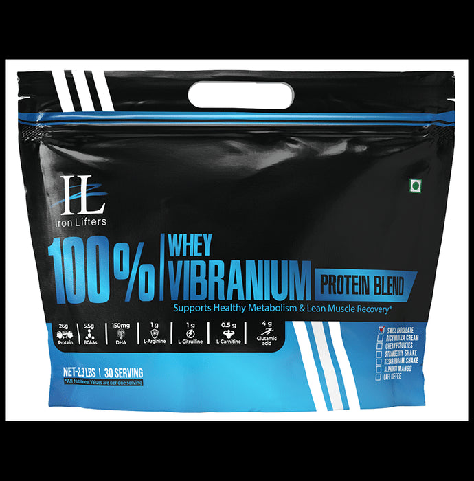 Iron Lifters 100% Whey Vibranium Protein Blend Powder Swiss Chocolate - Nibasu