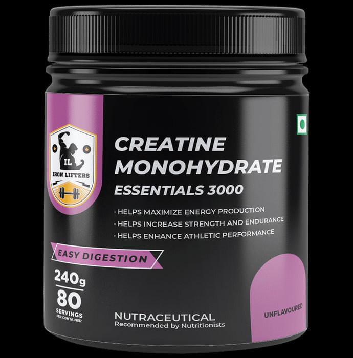 Iron Lifters Creatine Monohydrate Essentials 3000 Powder - Nibasu
