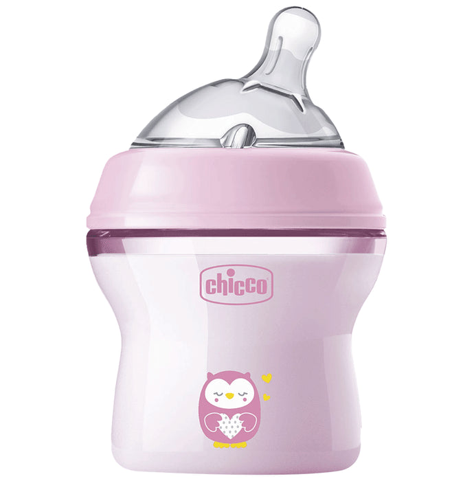 Chicco Natural Feeling 0M+ Feeding Bottle Pink - Nibasu