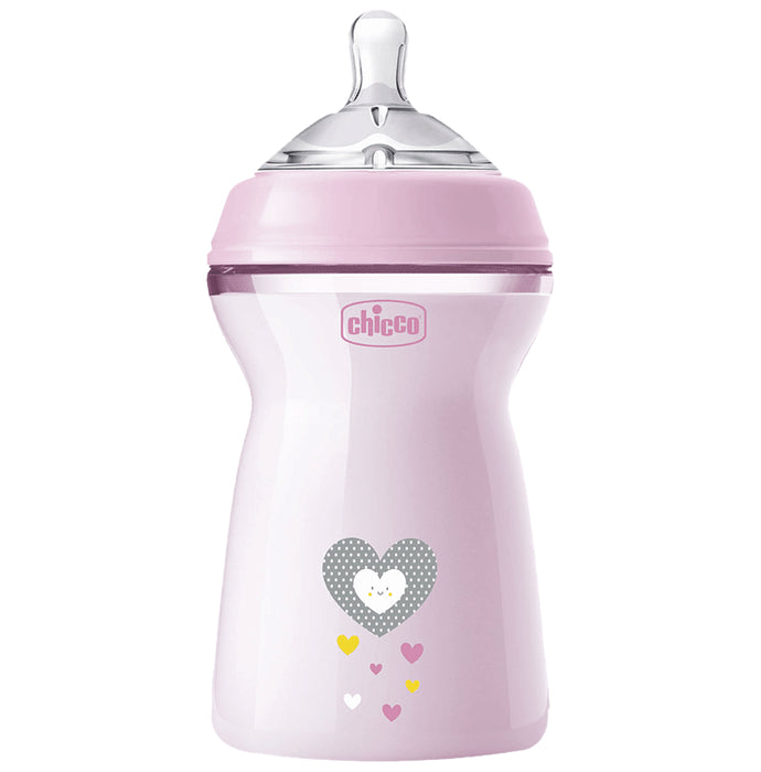 Chicco Natural Feeling Feeding Bottle 6M+ Pink - Nibasu