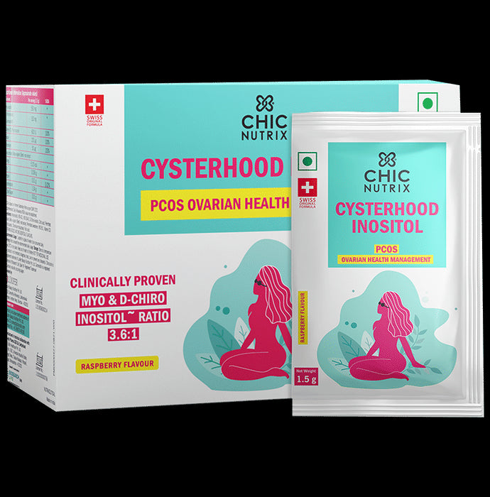 Chicnutrix Cysterhood Inositol PCOS Ovarian Health Management Sachet (1.5gm Each) Raspberry - Nibasu