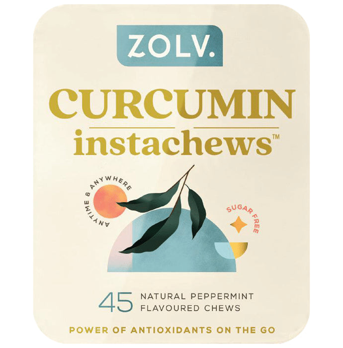 ZOLV Curcumin Instachews Natural Peppermint Sugar Free - Nibasu