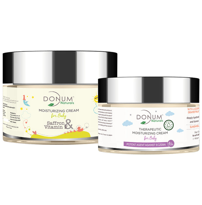 Donum Naturals Combo Pack of Safrron, Vitamin F Moisturizing Cream and Therapeutic Moisturizing Cream for Baby - Nibasu