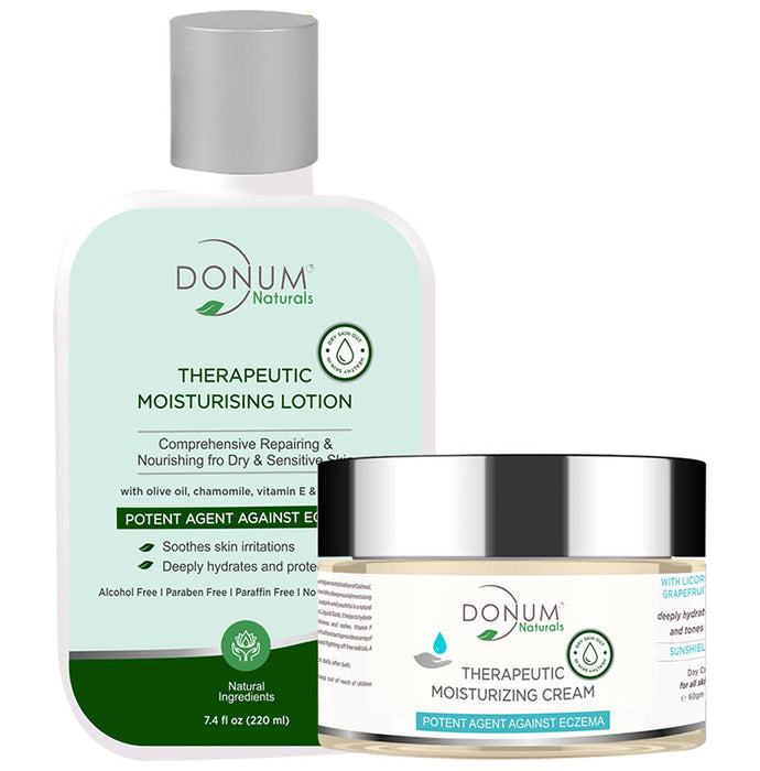 Donum Naturals Combo Pack of Therapeutic Moisturising Lotion and Therapeutic Moisturizing Cream - Nibasu