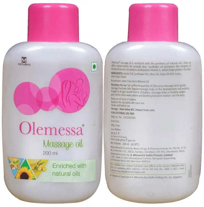 Olemessa Massage Oil with Olive Oil, Sunflower Oil & Vitamin E